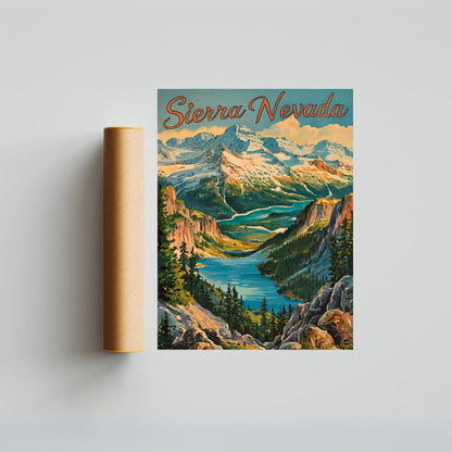 Sierra Nevada Vintage Travel Poster