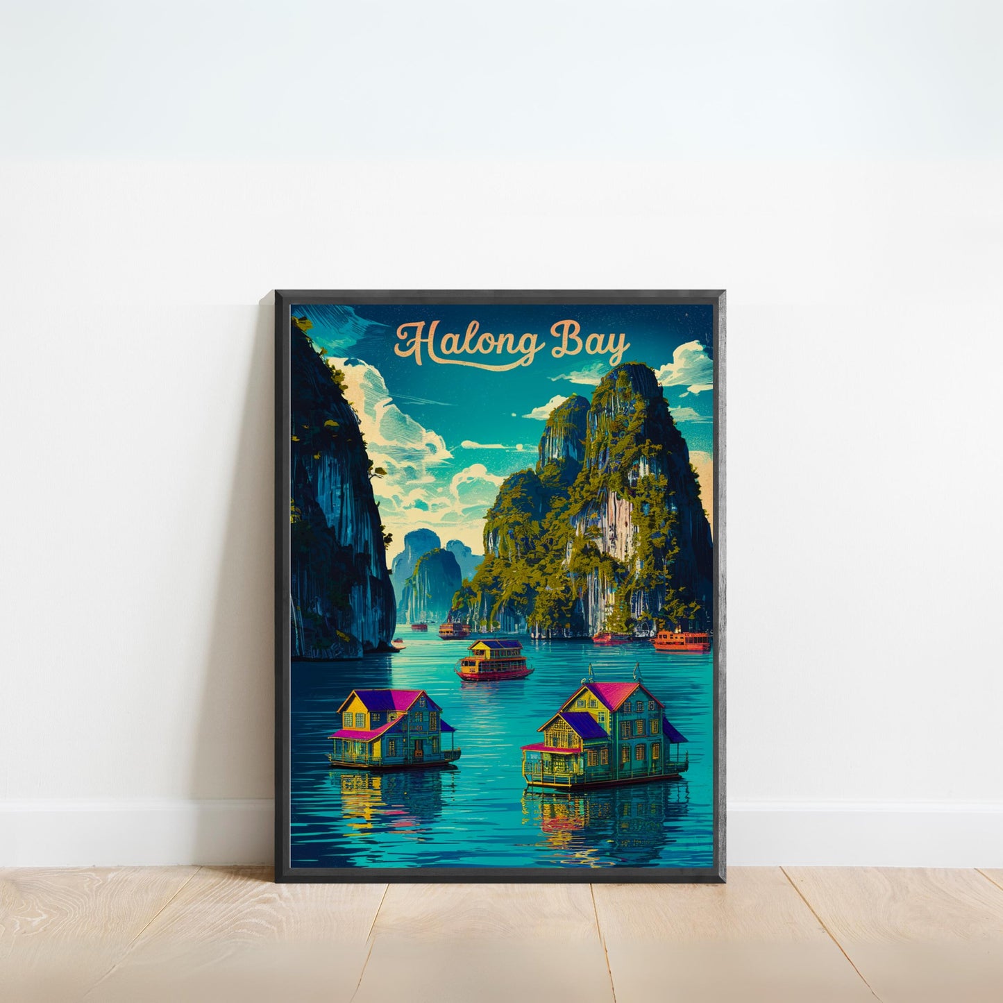 Halong Bay Vintage Travel Poster - Tranquil Escape