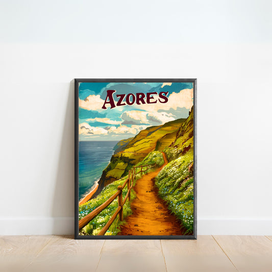 Azores Vintage Travel Poster