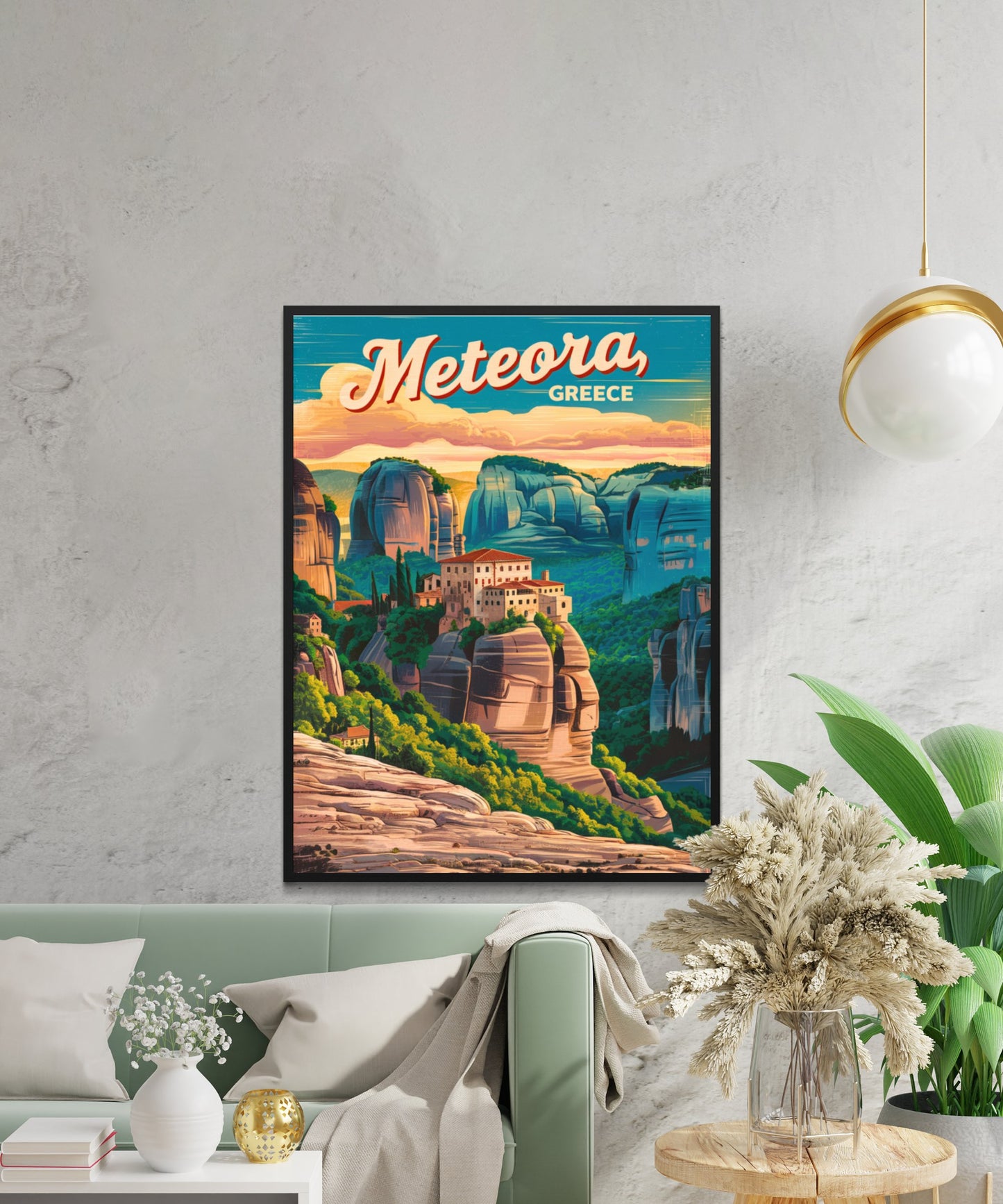 Meteora Vintage Travel Poster