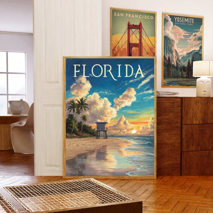 Florida Vintage Travel Poster - Coastal Memories