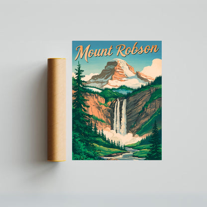 Mount Robson Vintage Travel Poster - Outdoor Adventure