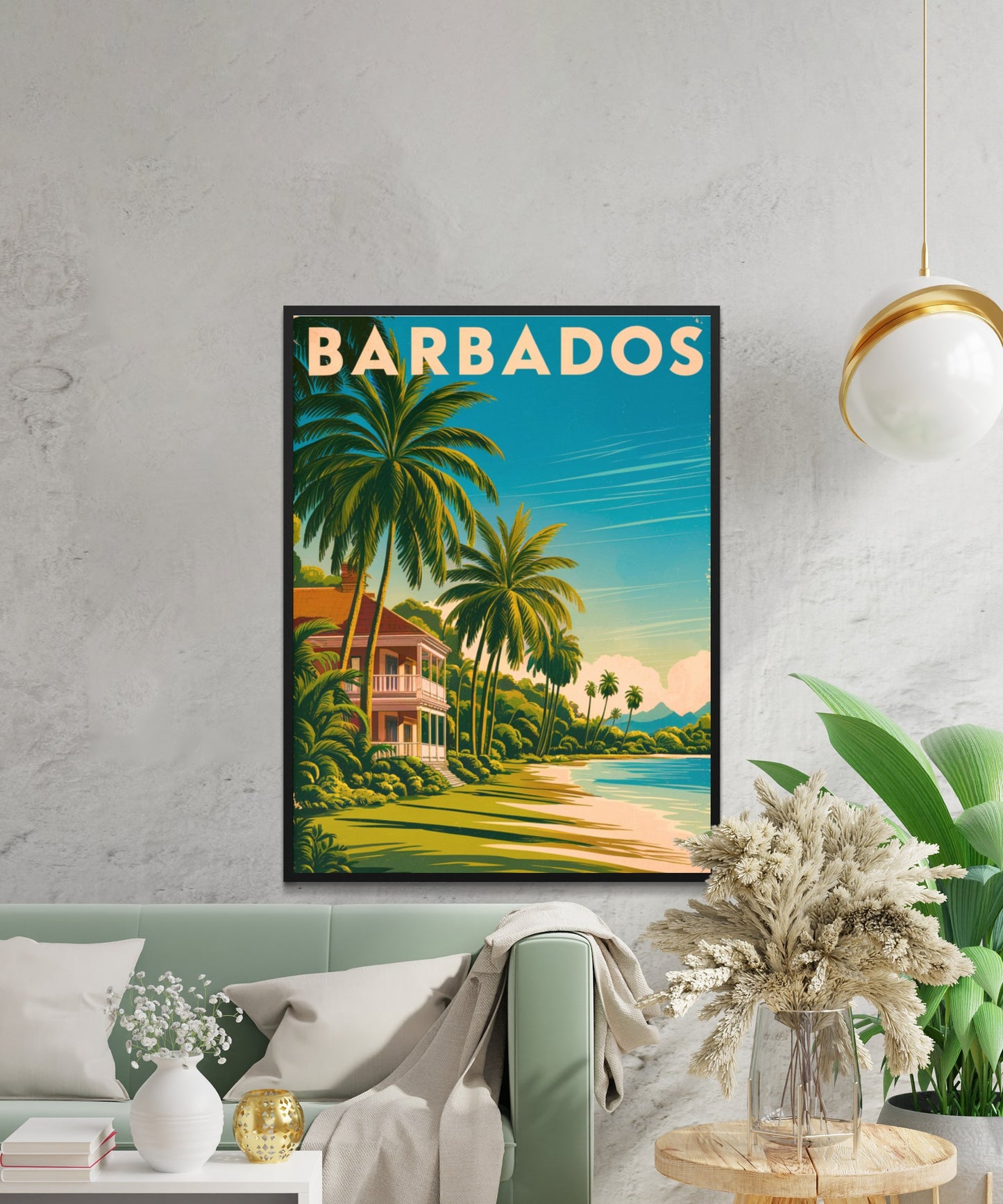 Barbados Vintage Travel Poster - Caribbean Gem