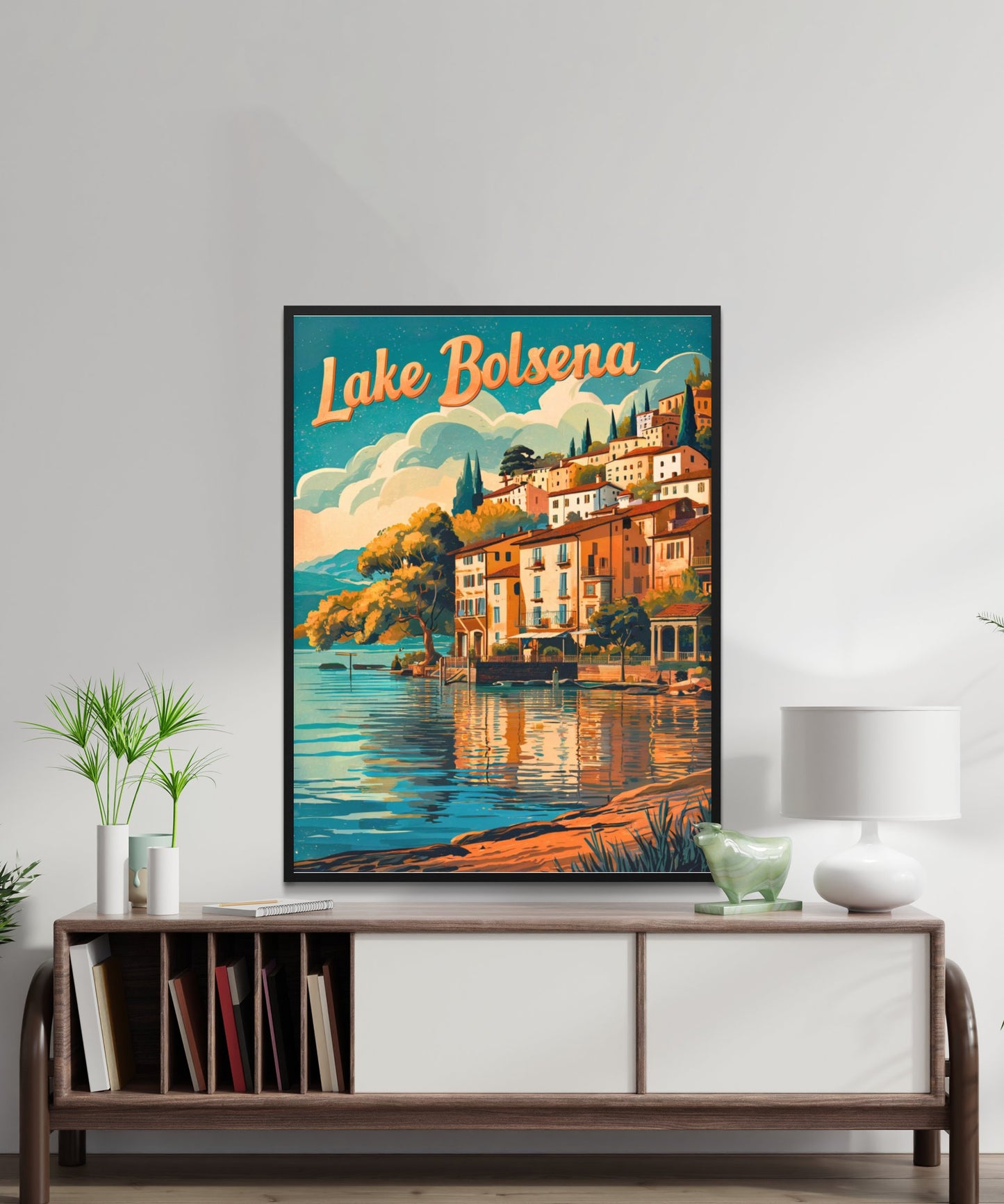 Lake Bolsena Vintage Travel Poster - Timeless Charm of Italy's Lake