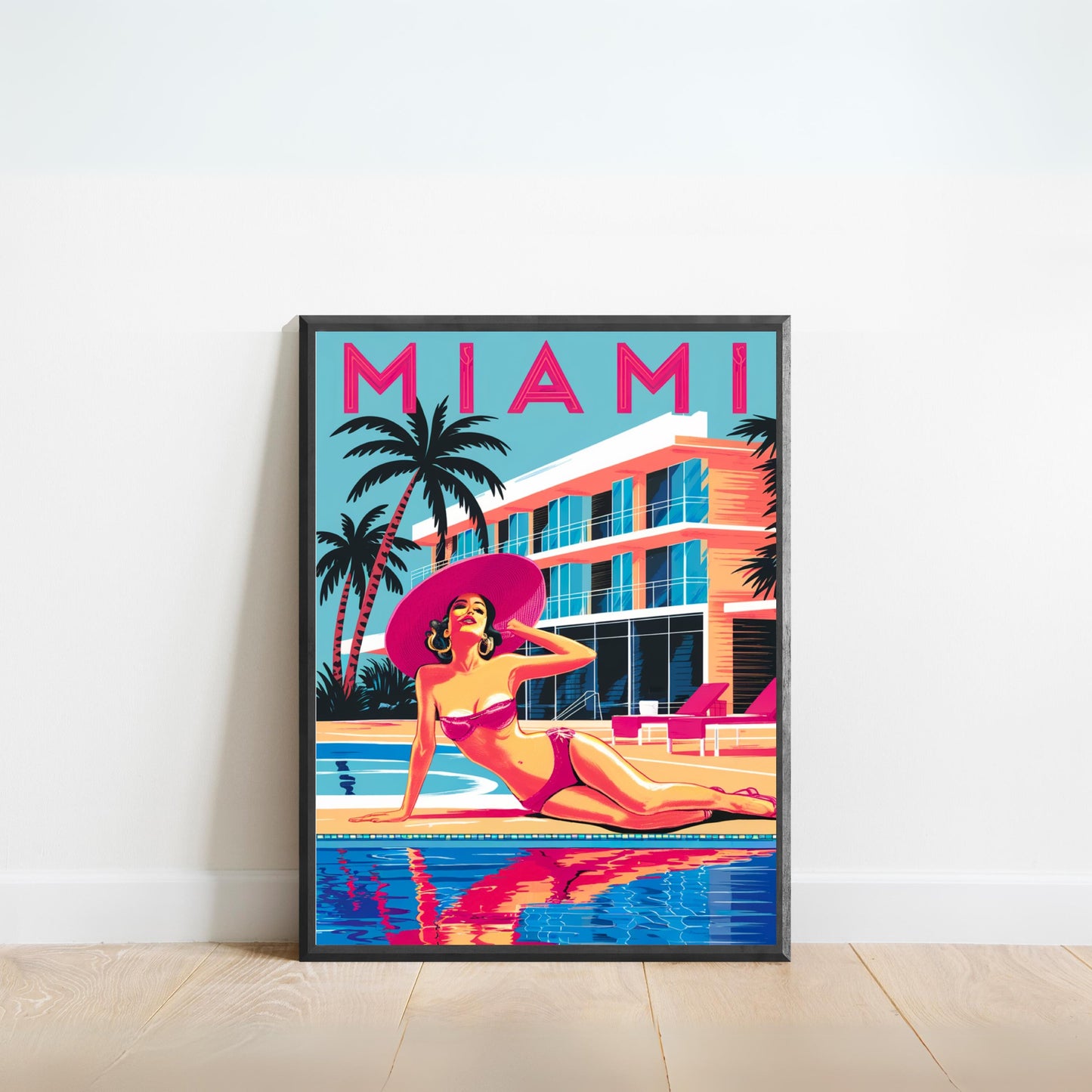 Miami Vintage Travel Poster - Tropical Vibes