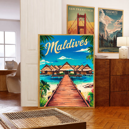 Maldives Vintage Travel Poster