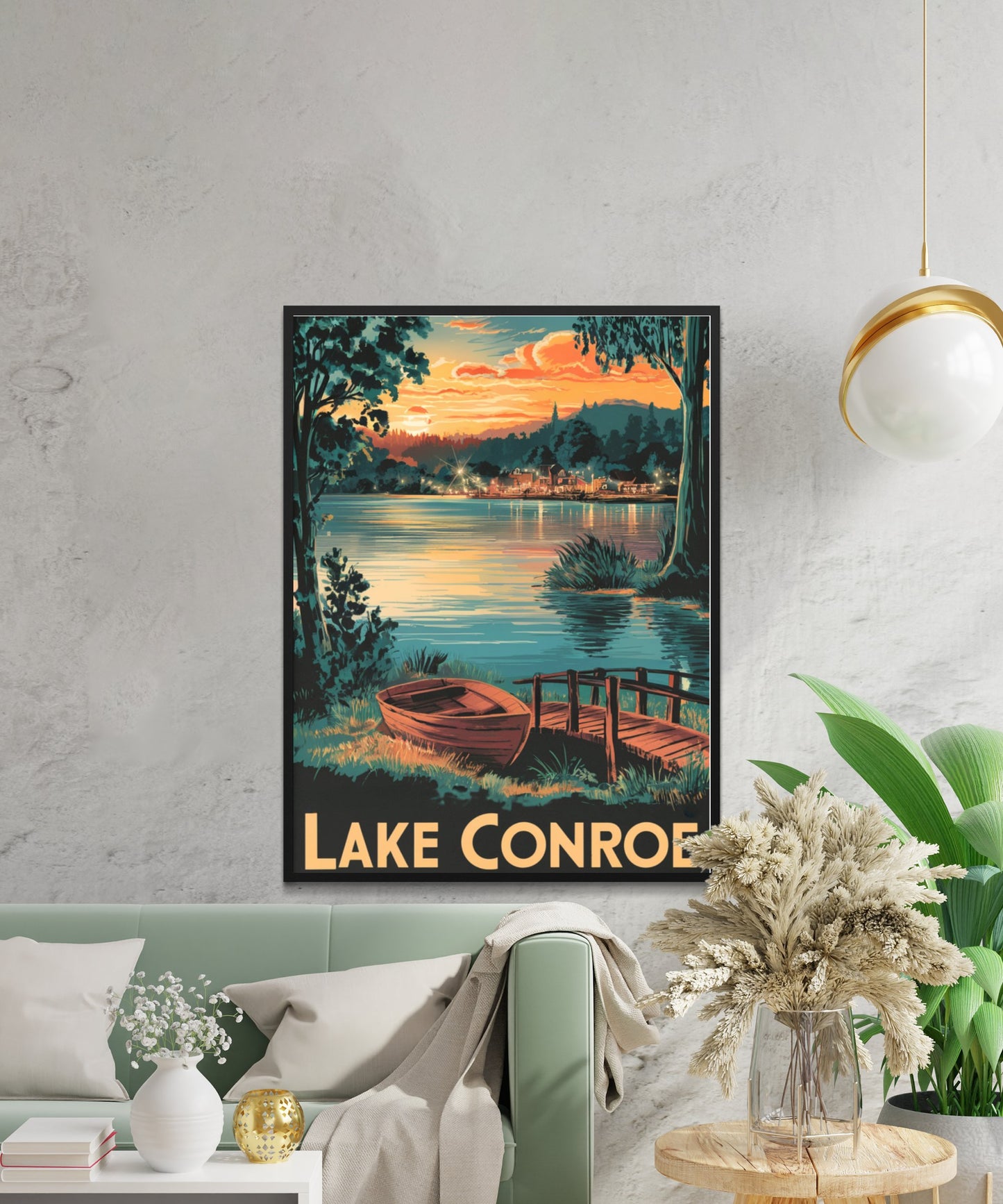 Lake Conroe Vintage Travel Poster - Crystal Clear