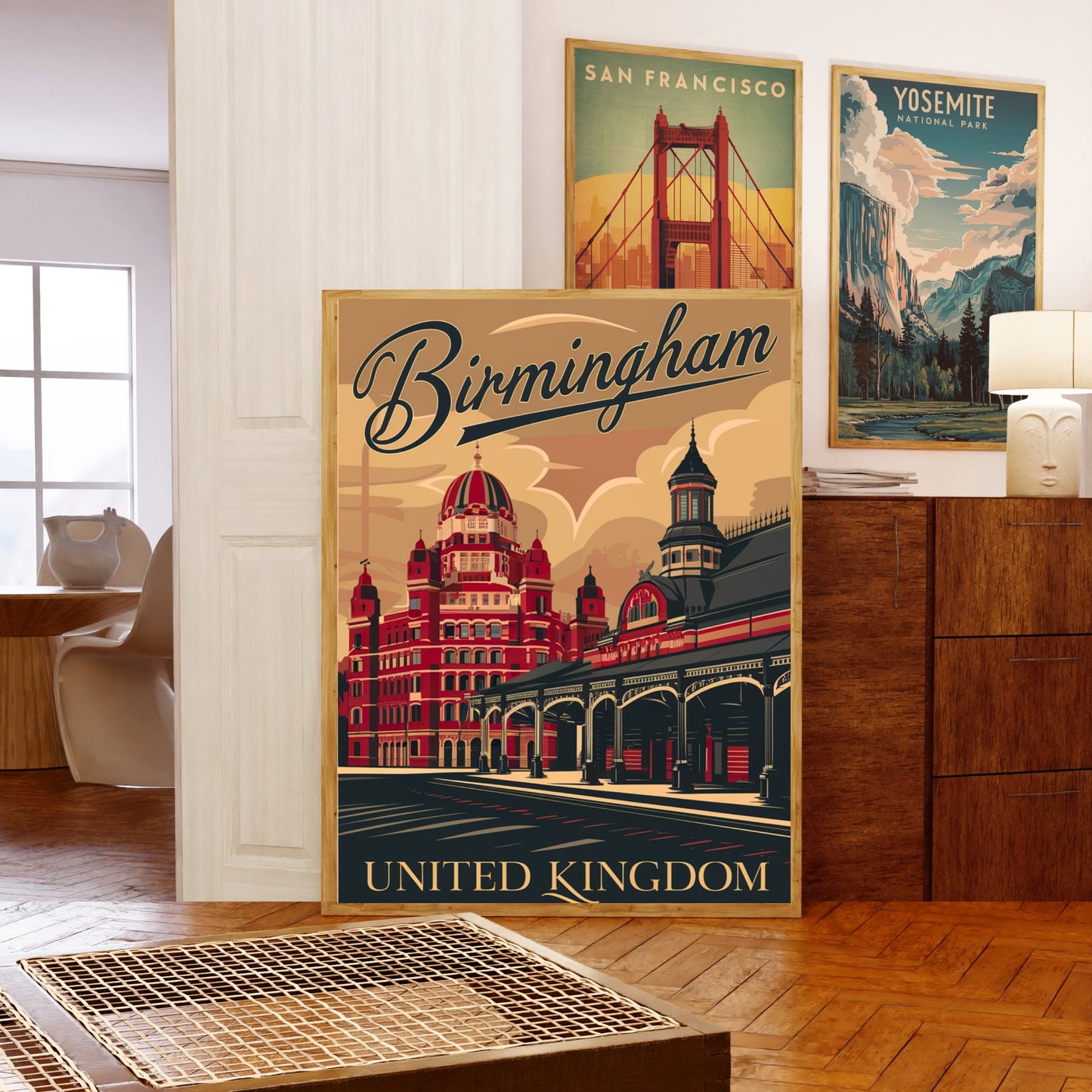 Birmingham Vintage Travel Poster -  Historic Canals