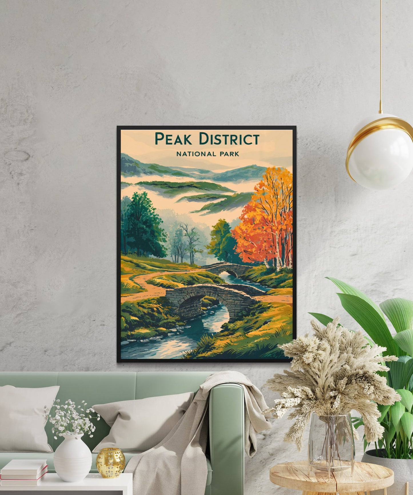 Peak District Vintage Travel Poster - National Park