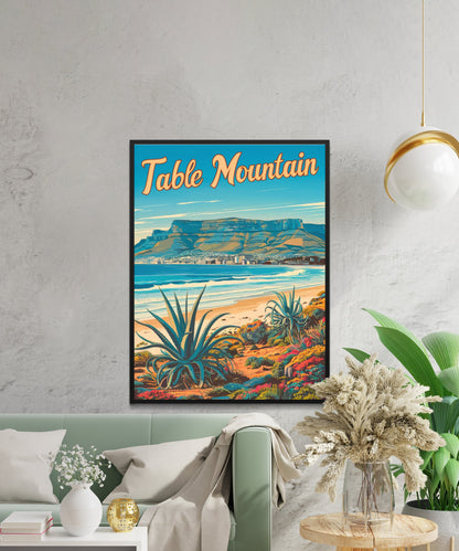 Table Mountain Vintage Travel Poster