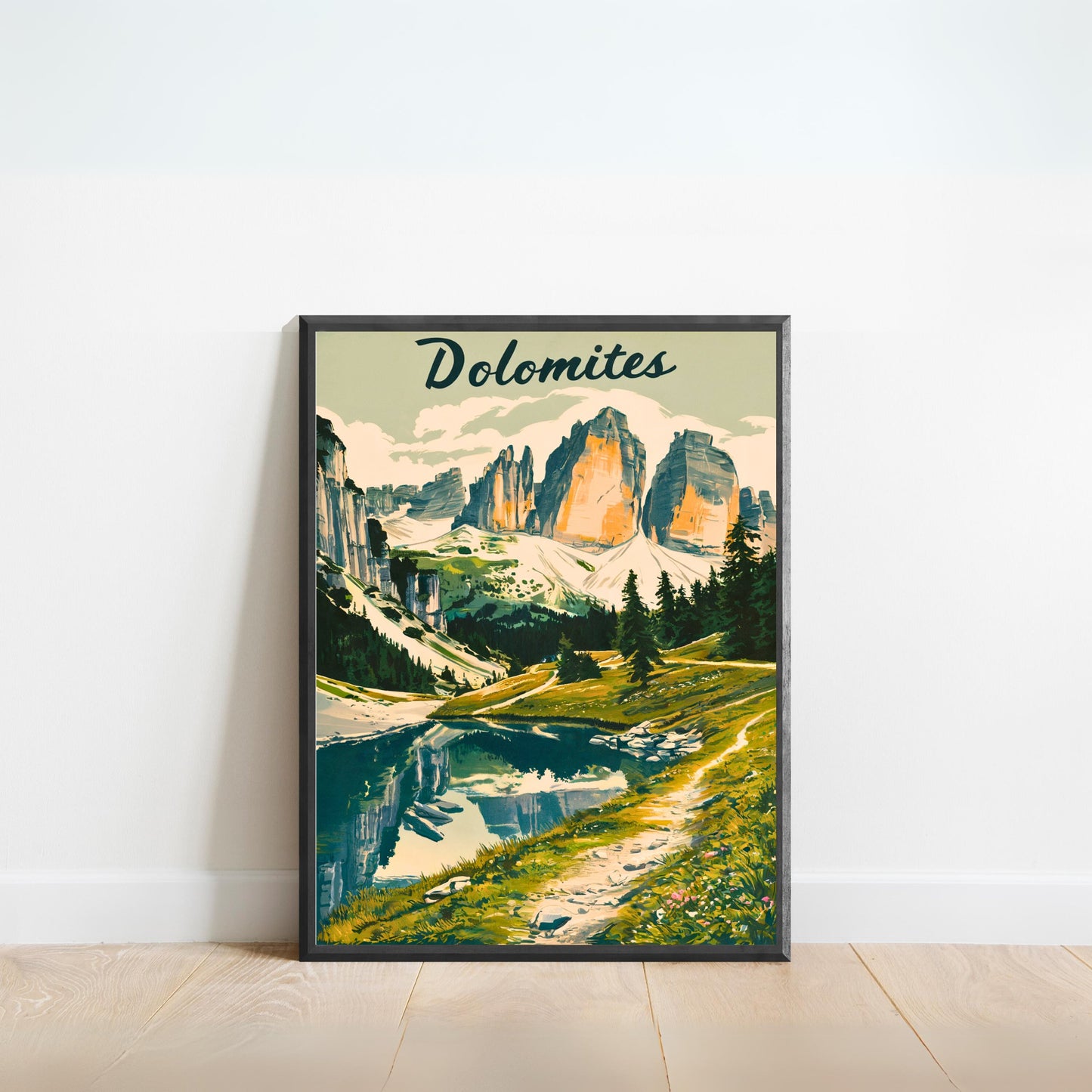 Dolomites Vintage Travel Poster - Italian Mountain Splendor