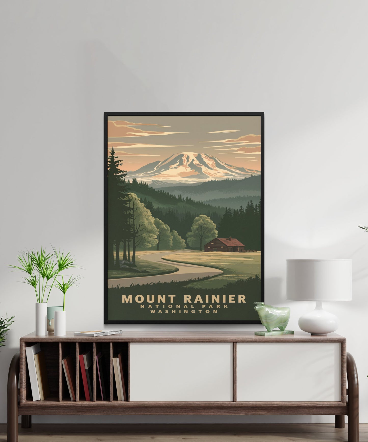 Mount Rainer Vintage Travel Poster - Alpine Serenity