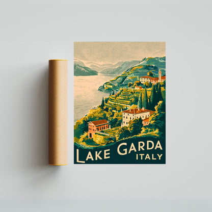 Lake Garda Vintage Travel Poster