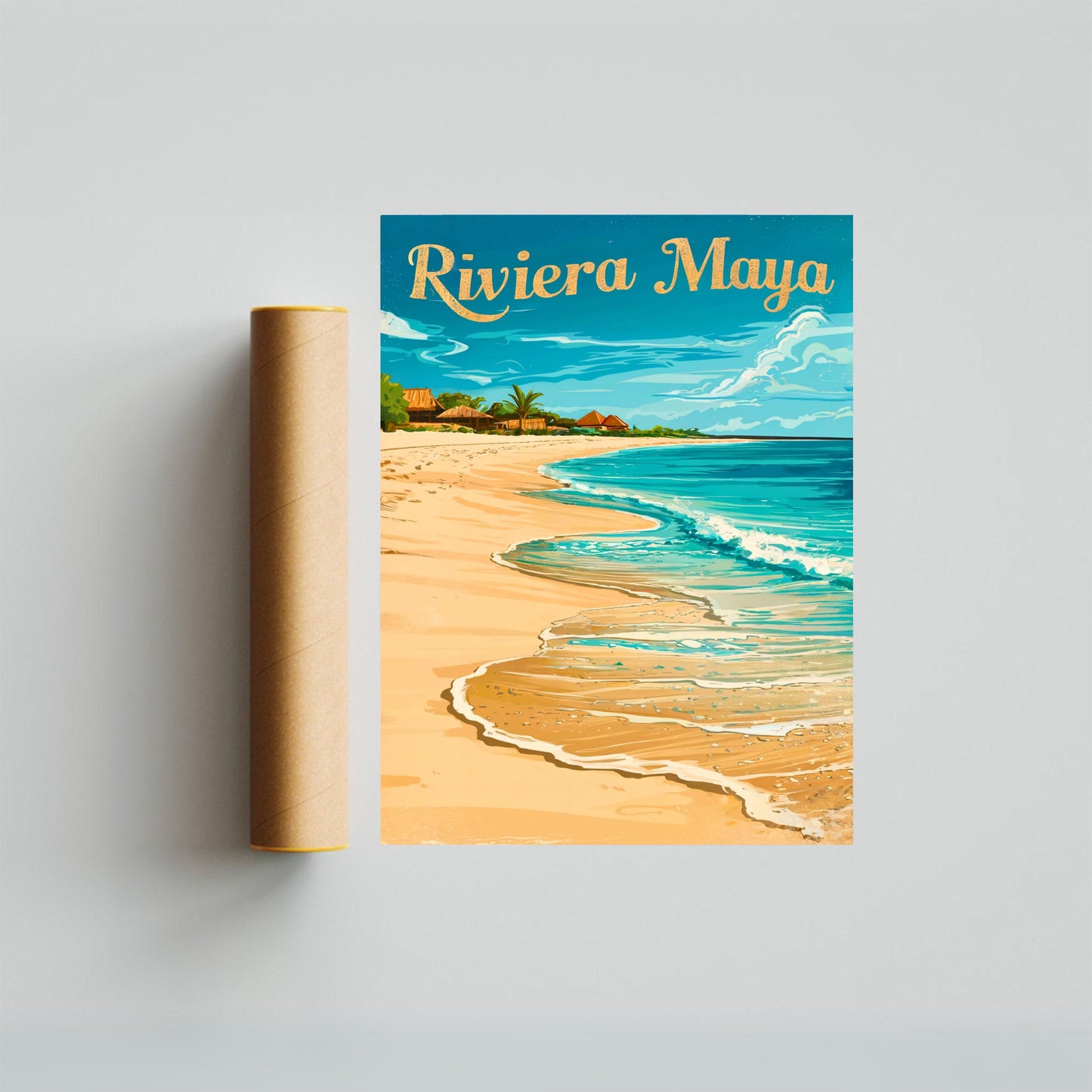 Riviera Maya Vintage Travel Poster