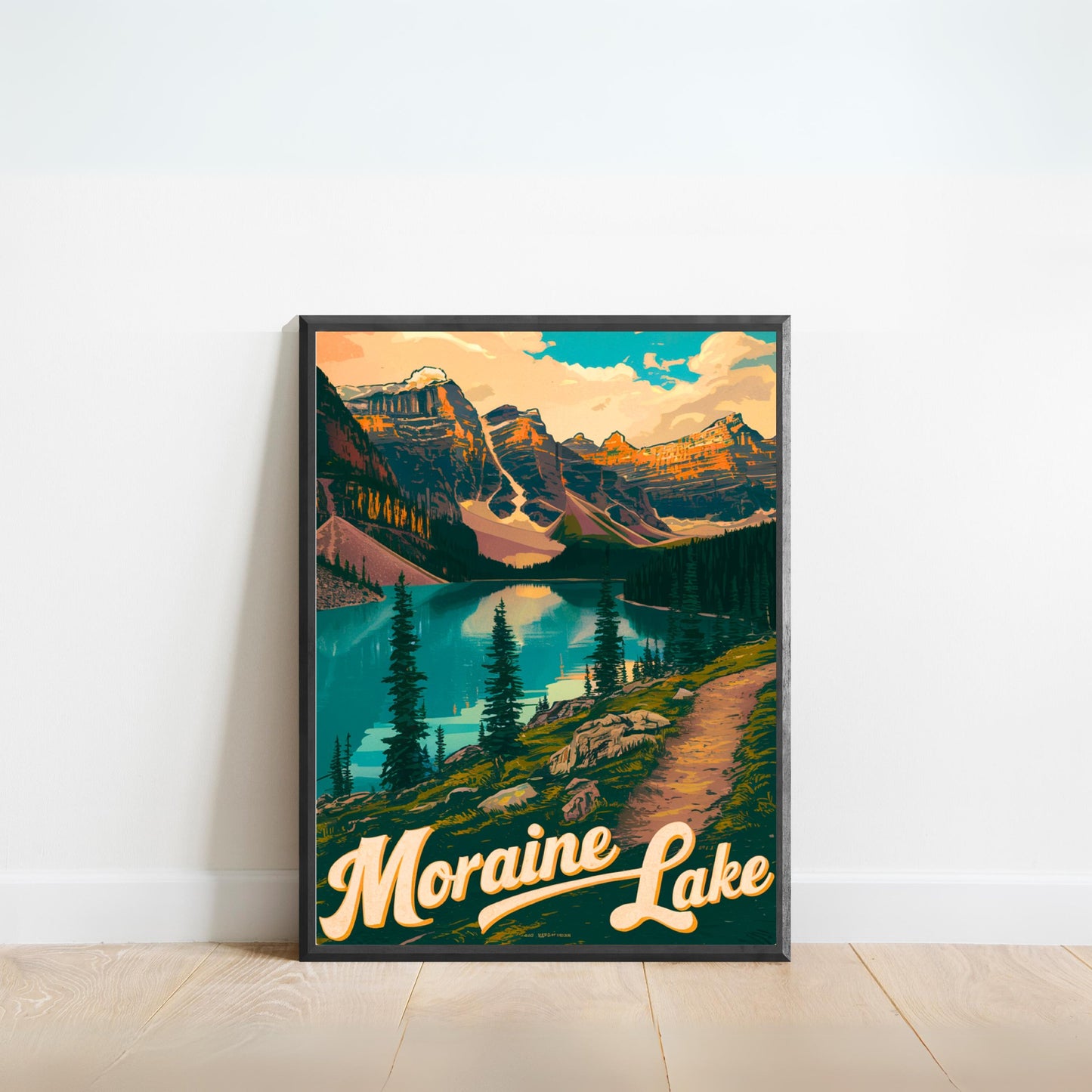 Moraine Lake Vintage Travel Poster