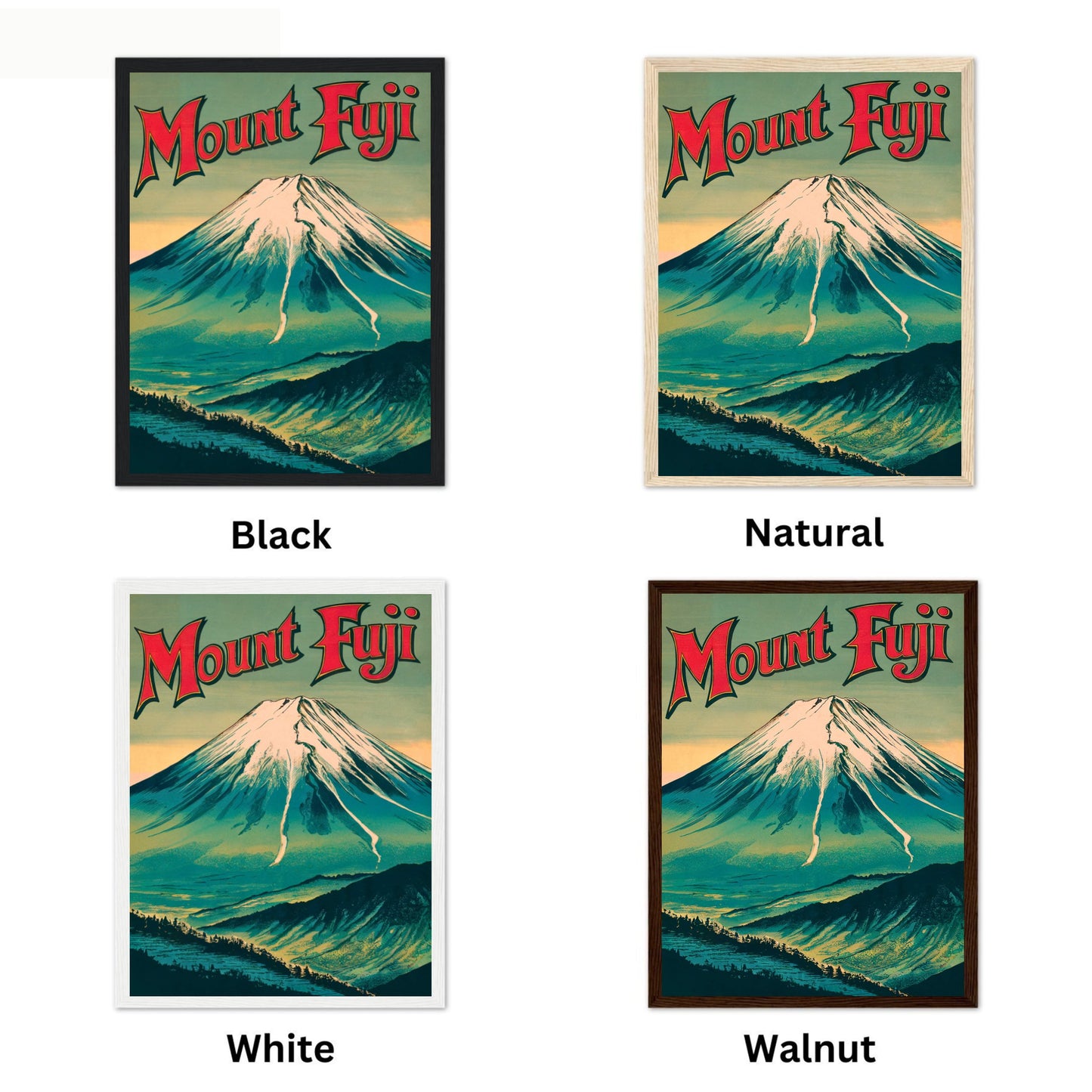 Mount Fuji Vintage Travel Poster