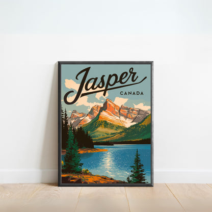 Jasper Vintage Travel Poster - Mountain Paradise