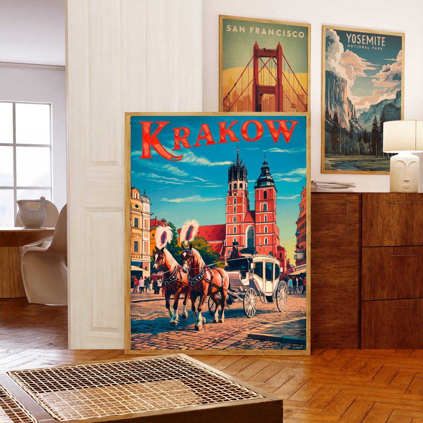 Krakow Vintage Travel Poster