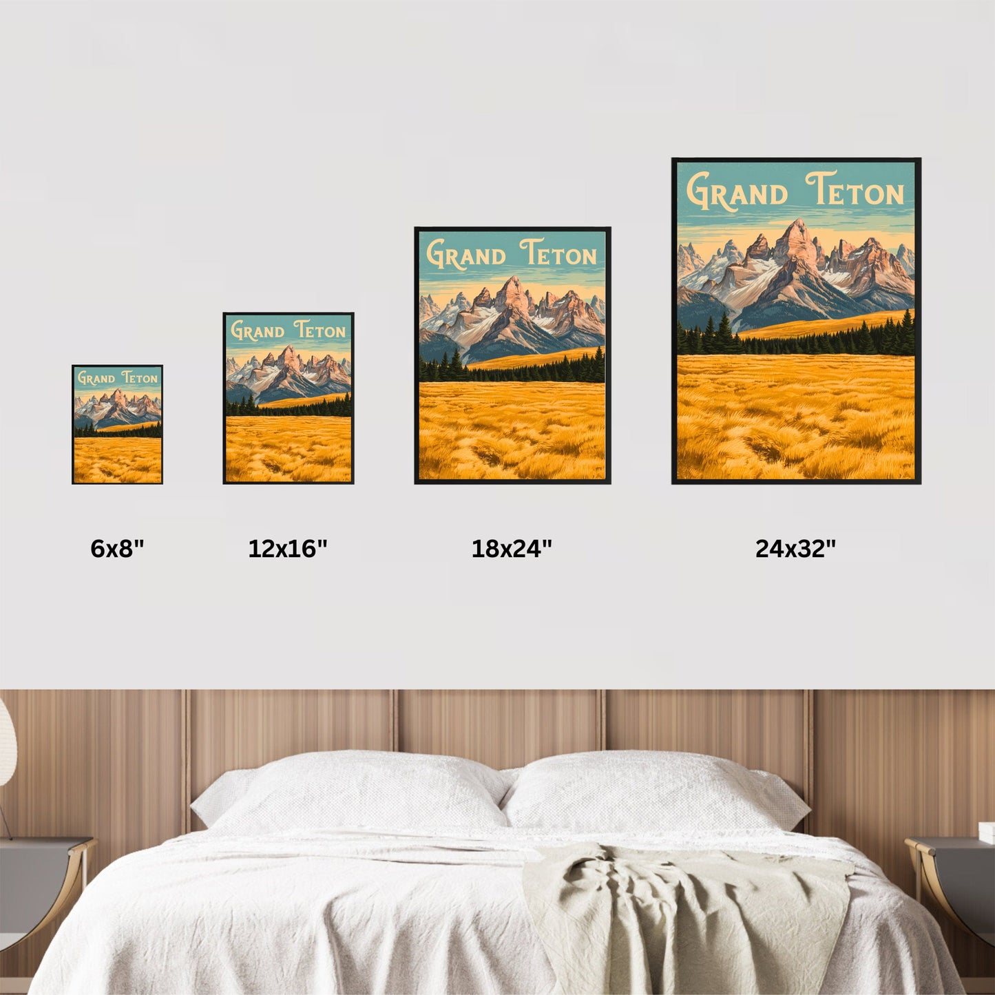 Grand Teton  Vintage Travel Poster  - Majestic Peaks