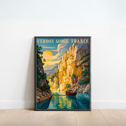 Verdon Gorge Vintage Travel Poster - Timeless French Canyon Beauty