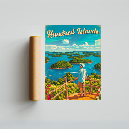 Hundred Islands Vintage Travel Poster