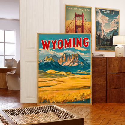 Wyoming  Vintage Travel Poster