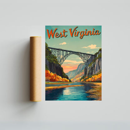 West Virginia Vintage Travel Poster - Timeless Appalachian Charm