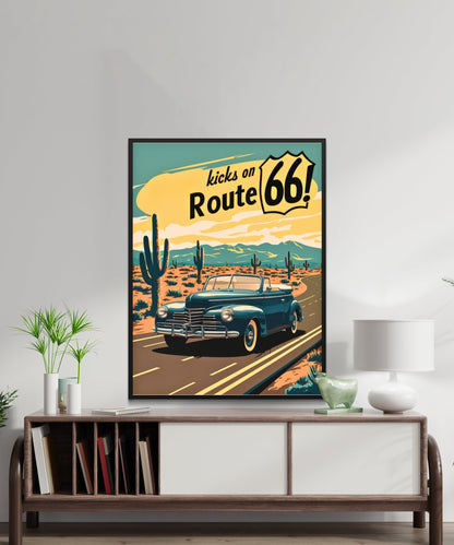 Route 66  Vintage Travel Poster