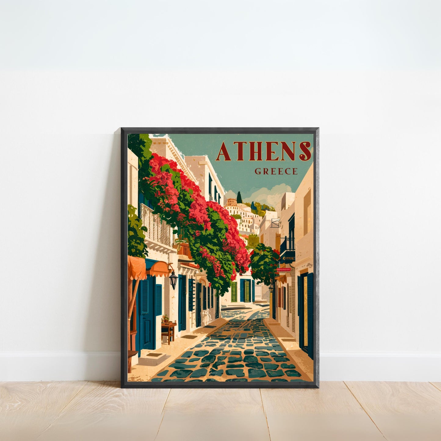 Athens Vintage Travel Poster - Greece Street