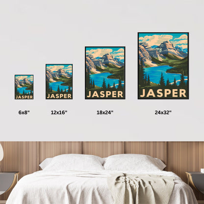 Jasper Vintage Travel Poster - Pristine Lakes