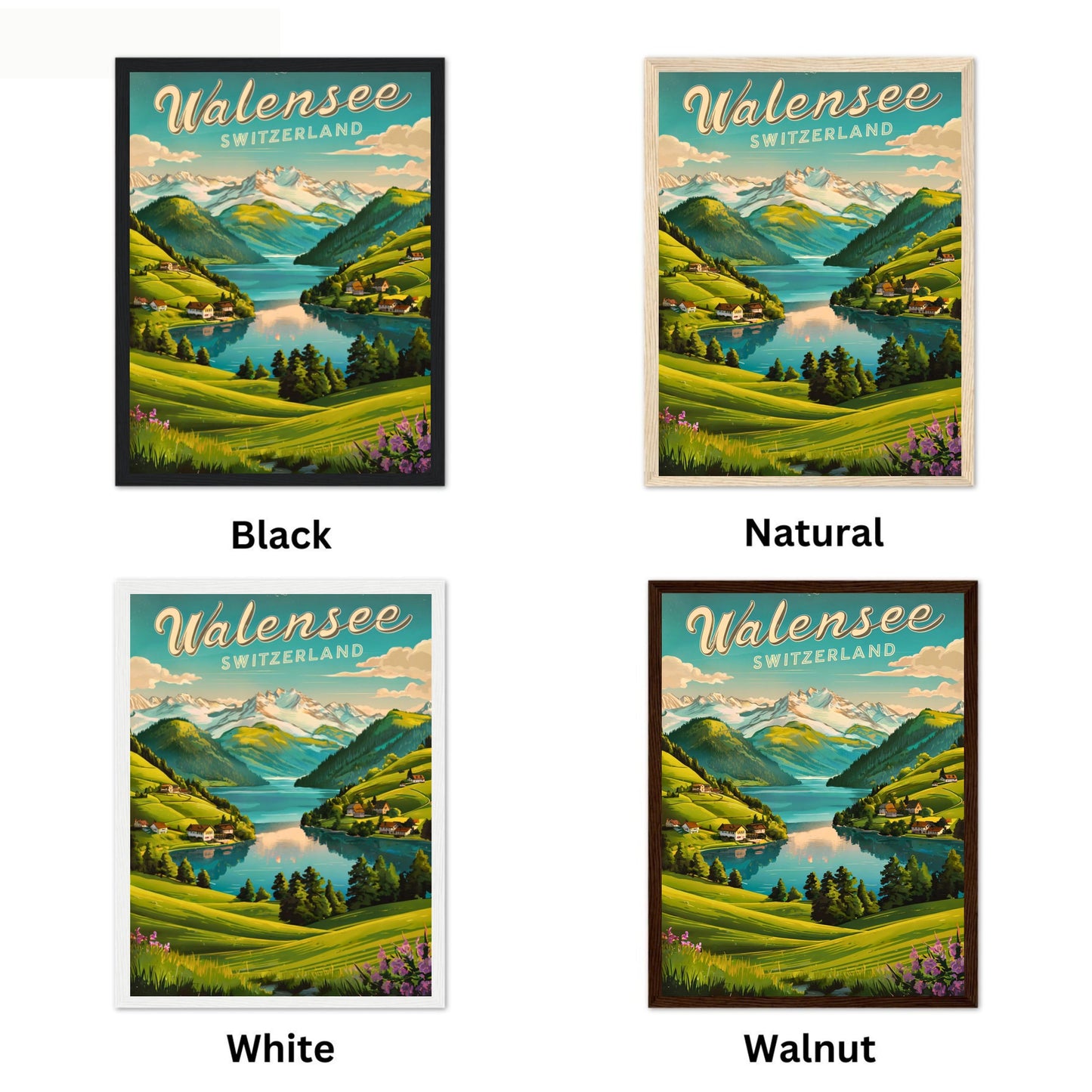 Walensee Vintage Travel Poster - Timeless Alpine Tranquility