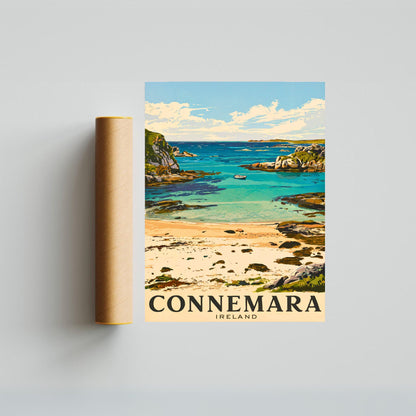 Connemara Vintage Travel Poster - Emerald Hills and Serene Lakes