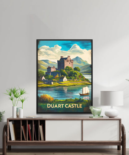 Duart Castle Vintage Travel Poster - Historic Castle