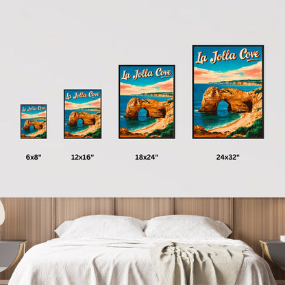 La Jolla Cove  Vintage Travel Poster - Ocean Breeze