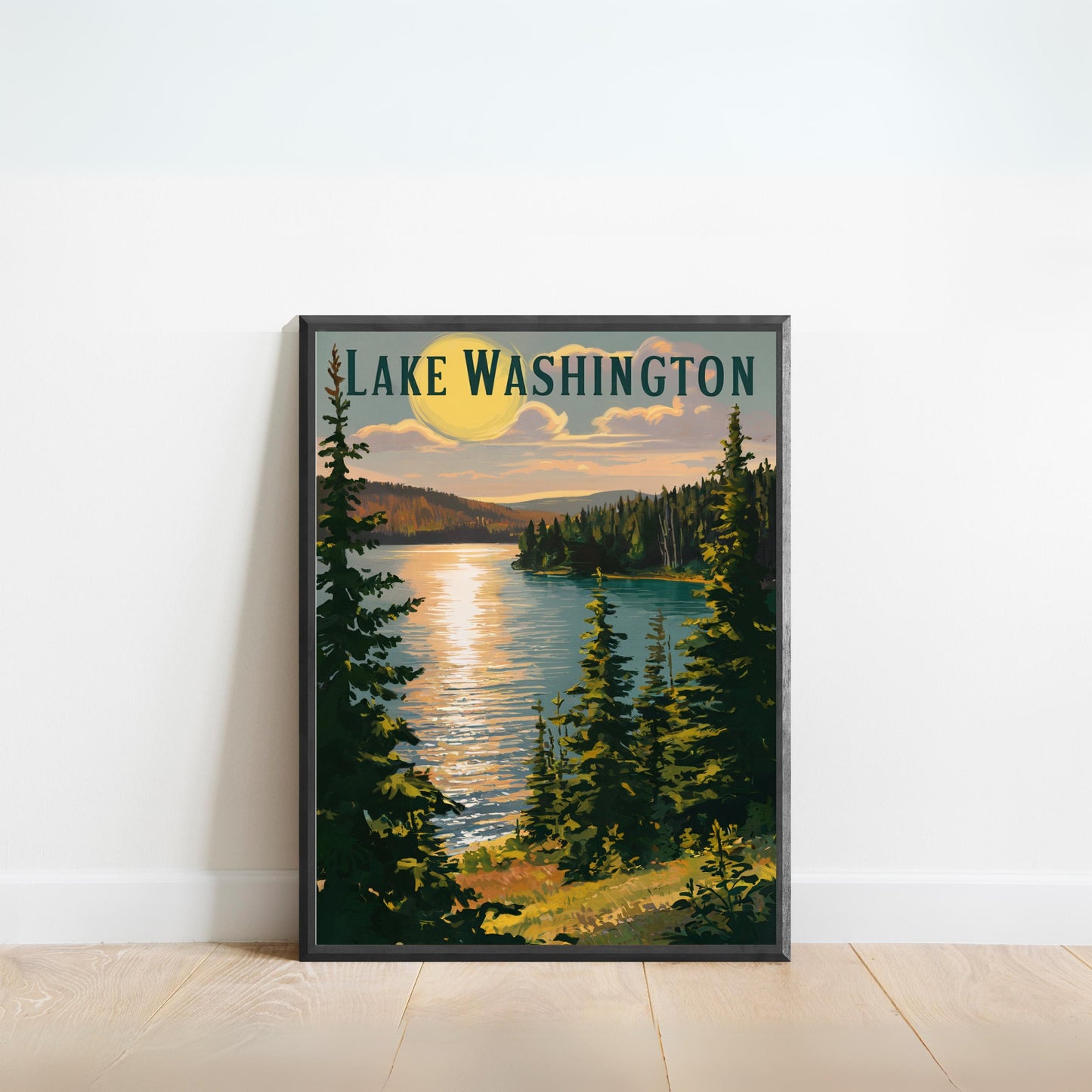 Lake Washington Vintage Travel - Serene Lake