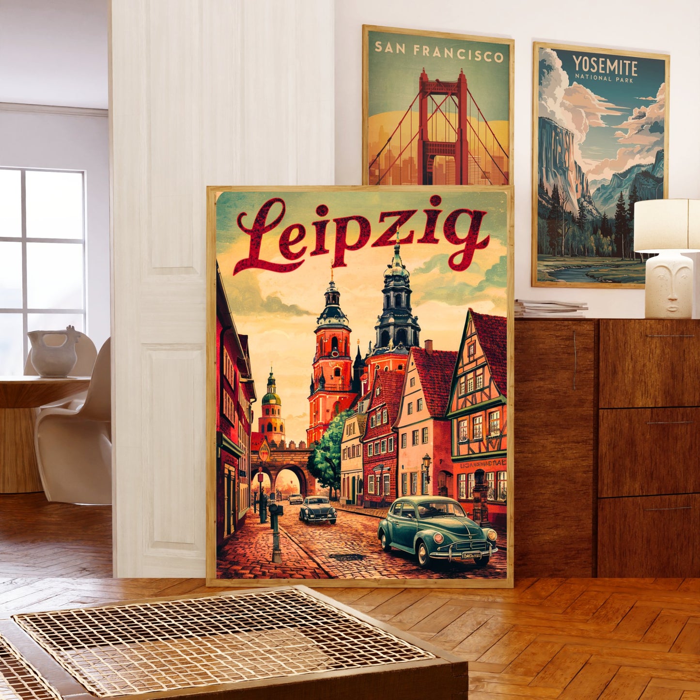 Leipzig Vintage Travel Poster