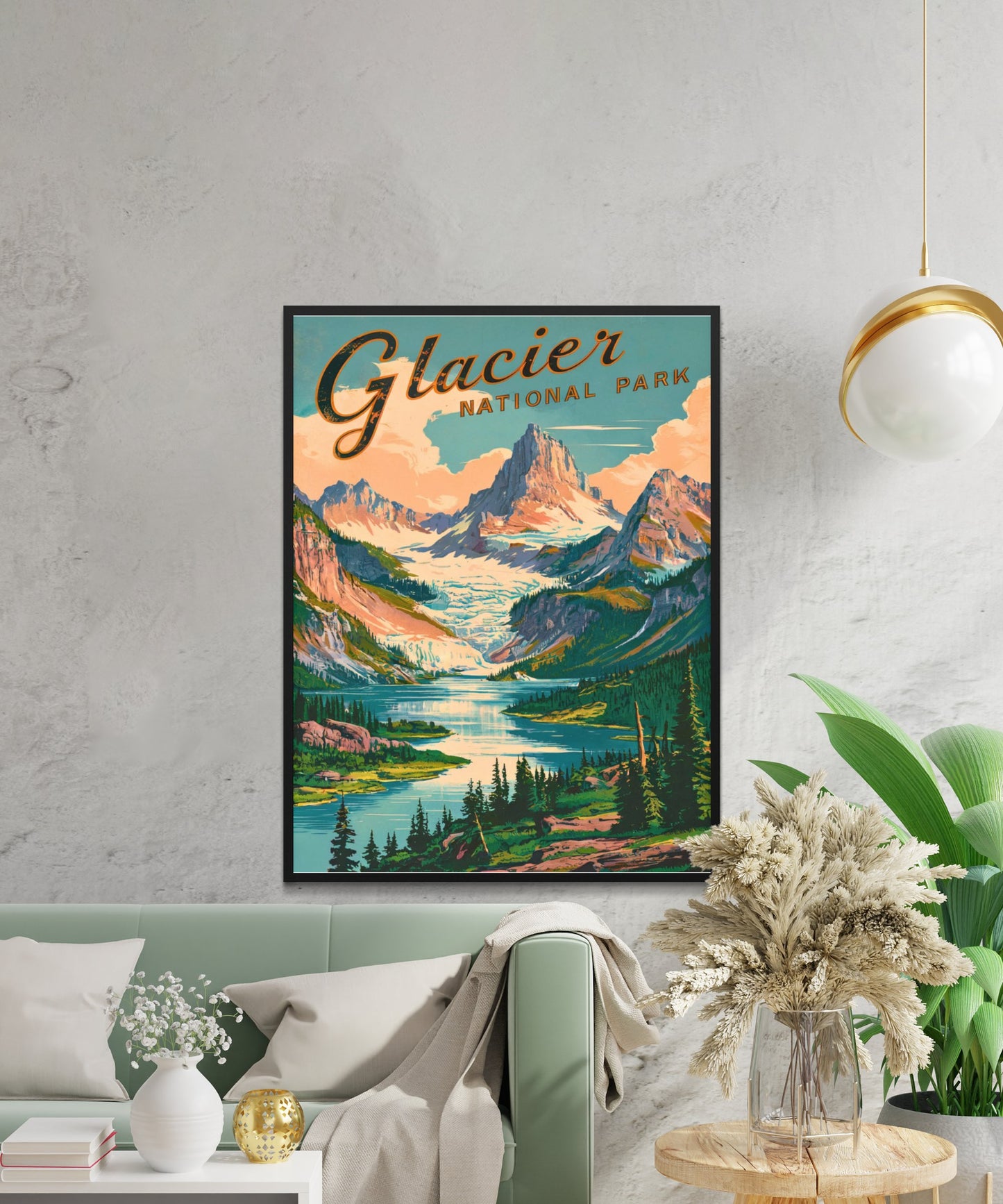 Glacier National Park Vintage Travel Poster - Peaks, Lakes, and Pristine Wilderness