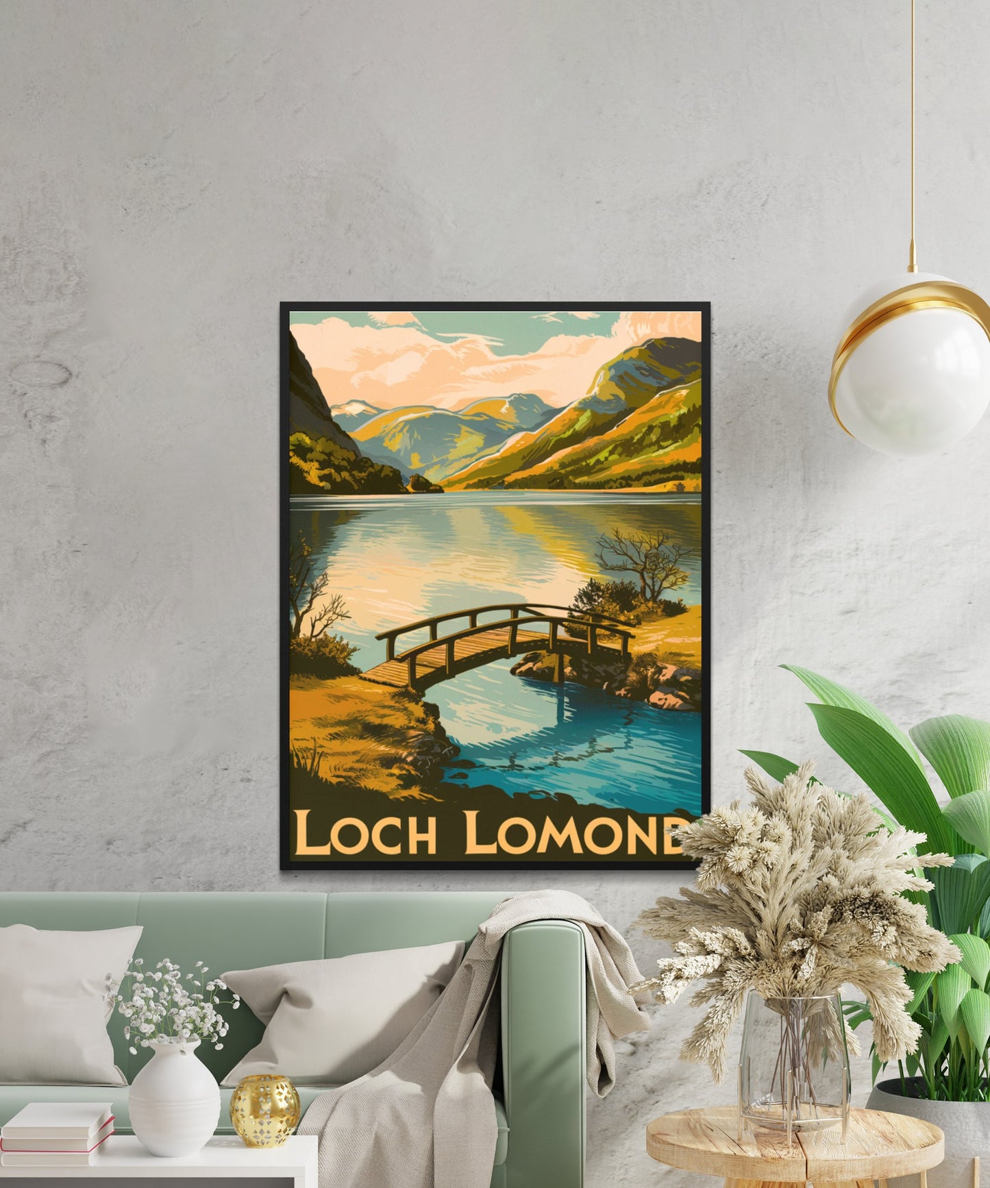 Loch Lomond Vintage Travel Poster - Mountain Beauty