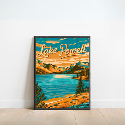 Lake Powell Vintage Travel Poster - Boating Paradise