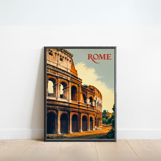 Rome Vintage Travel Poster - Ancient Splendor