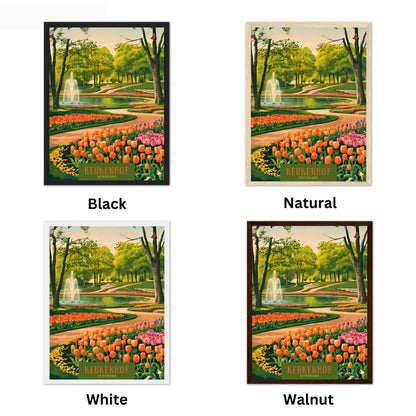 Keukenhof Lake Vintage Travel Poster  - Botanical Garden