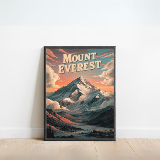 Mount Everest Vintage Travel Poster- Eternal Ascent