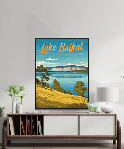 Lake Baikal Vintage Travel Poster  - The Pearl of Siberia