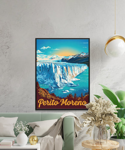 Perito Moreno Glacier Vintage Travel Poster -  The Majestic Glacier of Patagonia