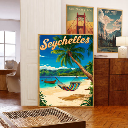 Seychelles Vintage Travel Poster