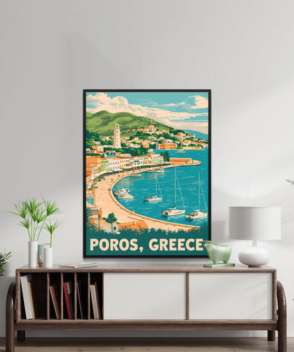 Poros Vintage Travel Poster - Historic Beauty