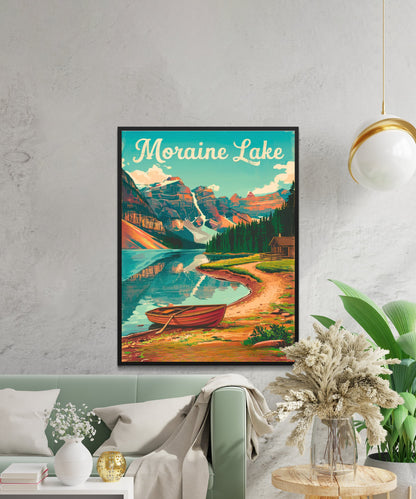 Moraine Lake Vintage Travel Poster - Scenic Views