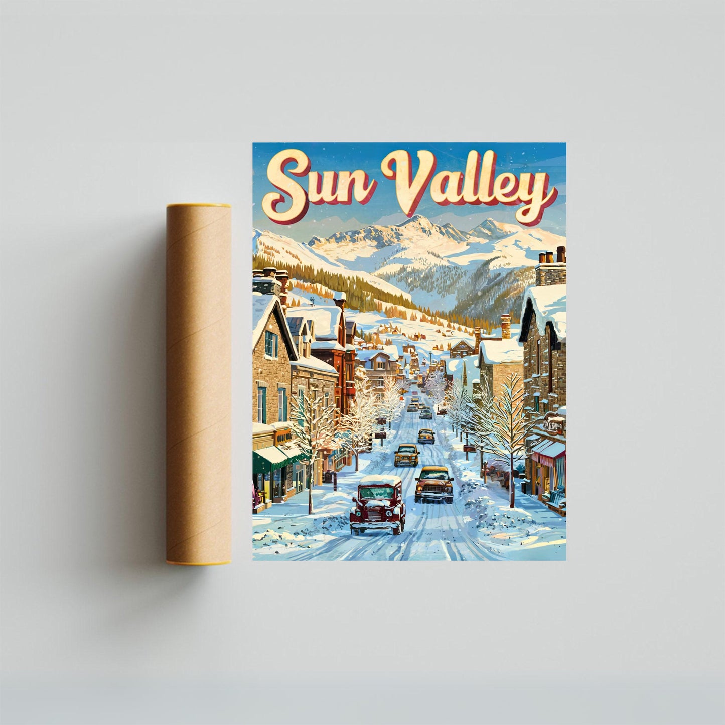 Sun Valley Vintage Travel Poster - Idaho's Premier Ski Destination