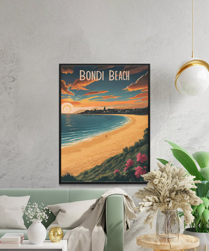 Bondi Beach Vintage Travel Poster- Sun-Kissed Splendor