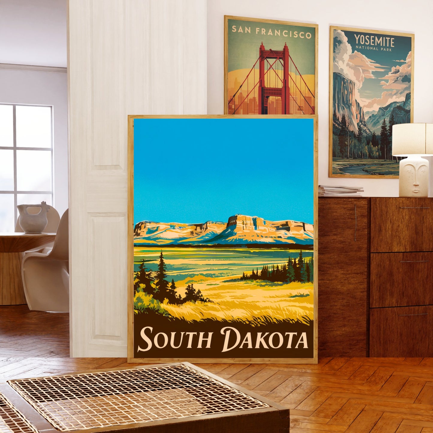 South Dakota Vintage Travel Poster